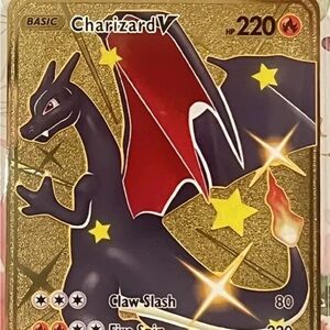 Charizard V Gold Foil Pokémon Card Collectible/Gift/Display